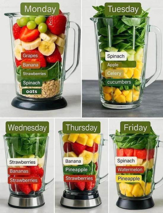 🌱 5-Day Smoothie Plan to Kickstart Your Mornings! 💪🍓