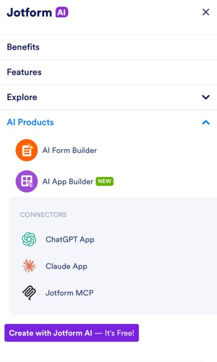 Jotform has entered the App creation Chat👀
