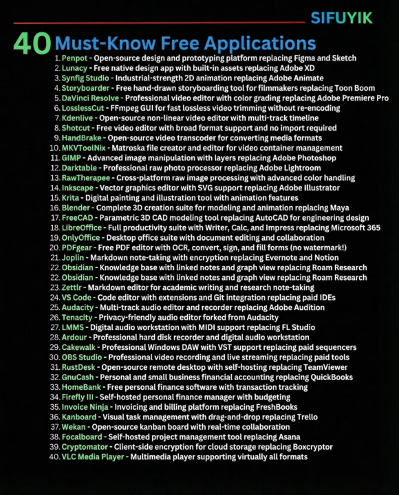 40 Must-Know Free Application