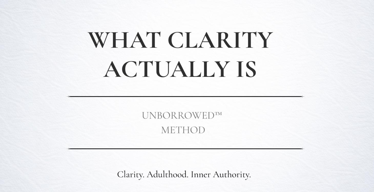 MODULE 1 - Clarity - Seeing without distortion.