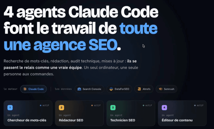 On vous offre nos 4 agents SEO 🤖