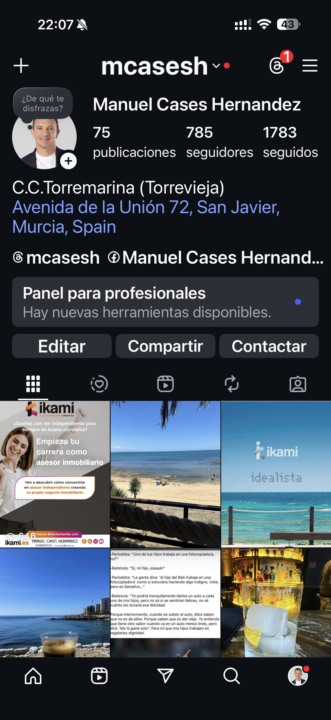 Perfiles de instagram