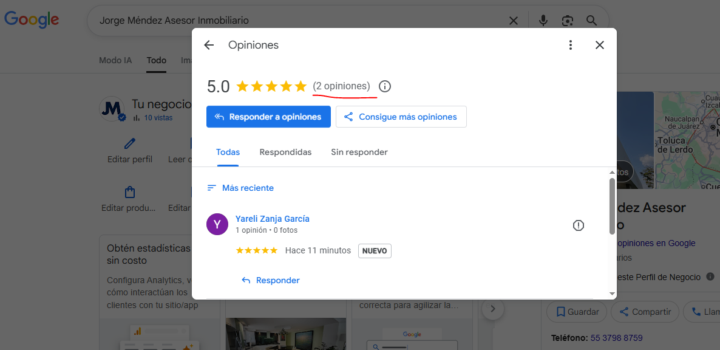 nuevo perfil de google my business