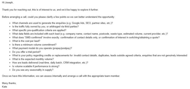 Help closing 1st lead