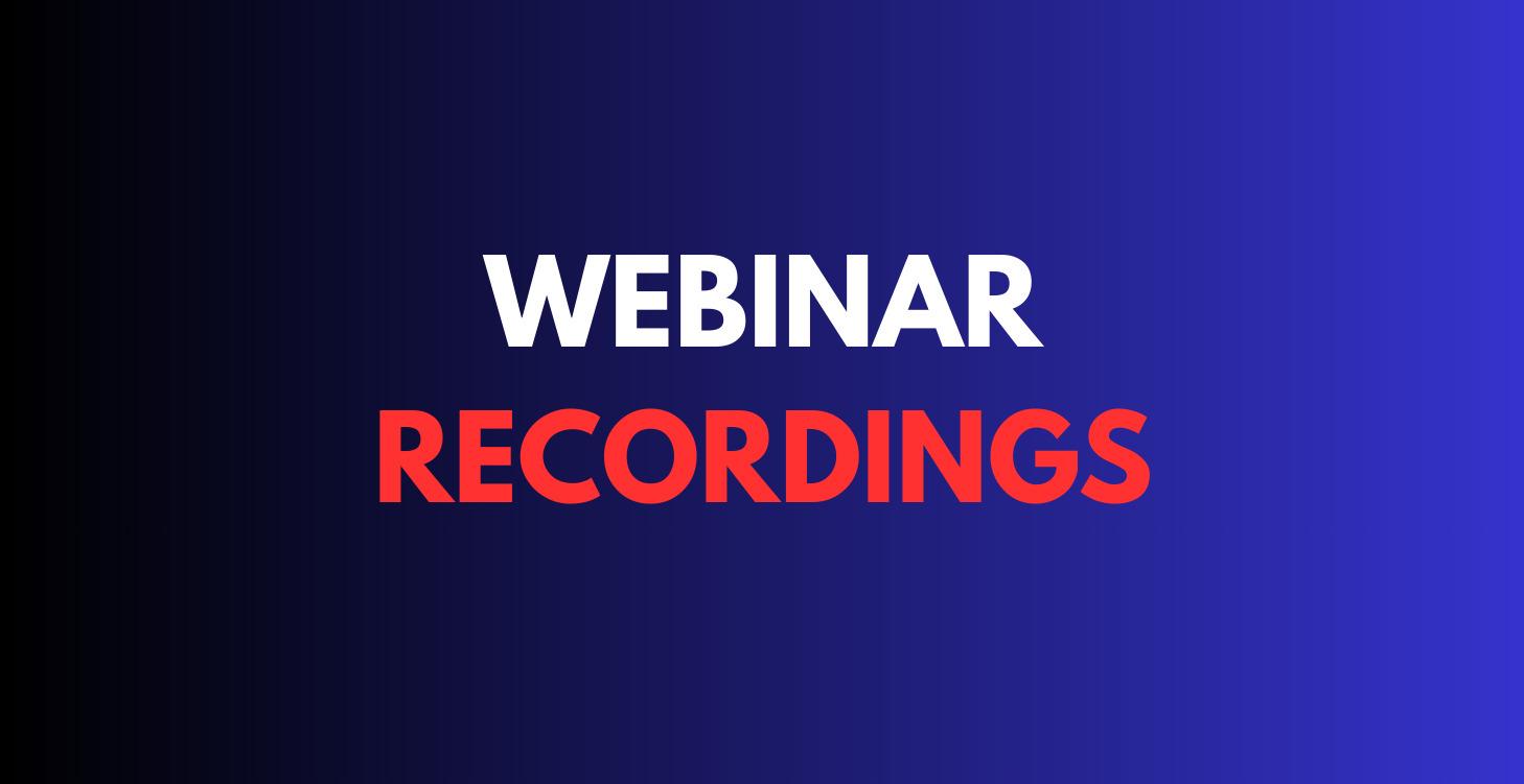 Webinar Replays