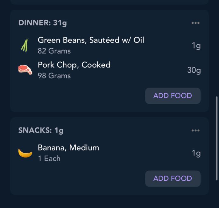 Dinner and snack