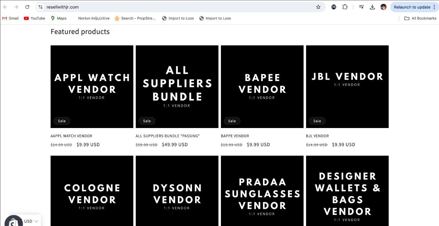 How To Sell Vendor Links On Shopify