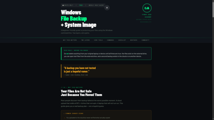 Windows Backup Guide