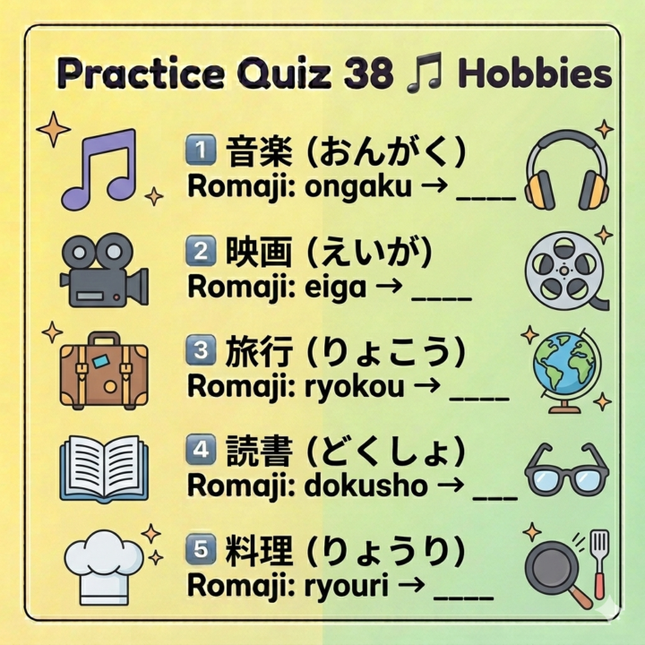 Practice Quiz 38 🎵 Hobbies