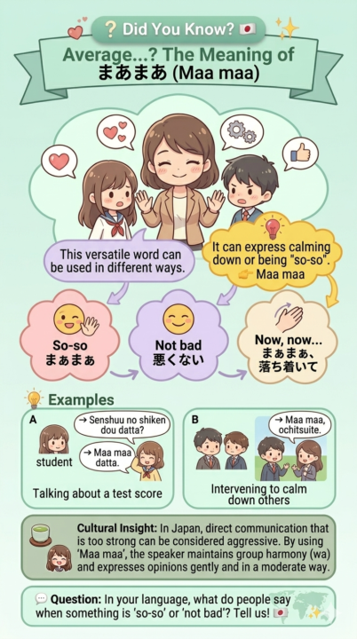 Do you know the Japanese expression “まあまあ (Maa maa)”?