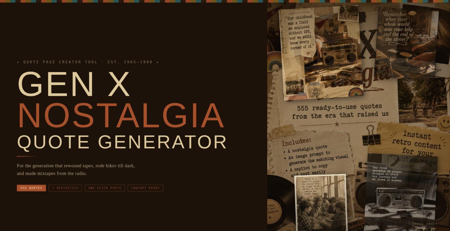 Gen X Nostalgia -  Quotes Generator App