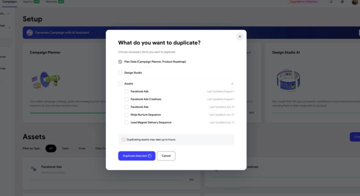 New GW Feature: Duplicating a Campaign and NOT the Assets