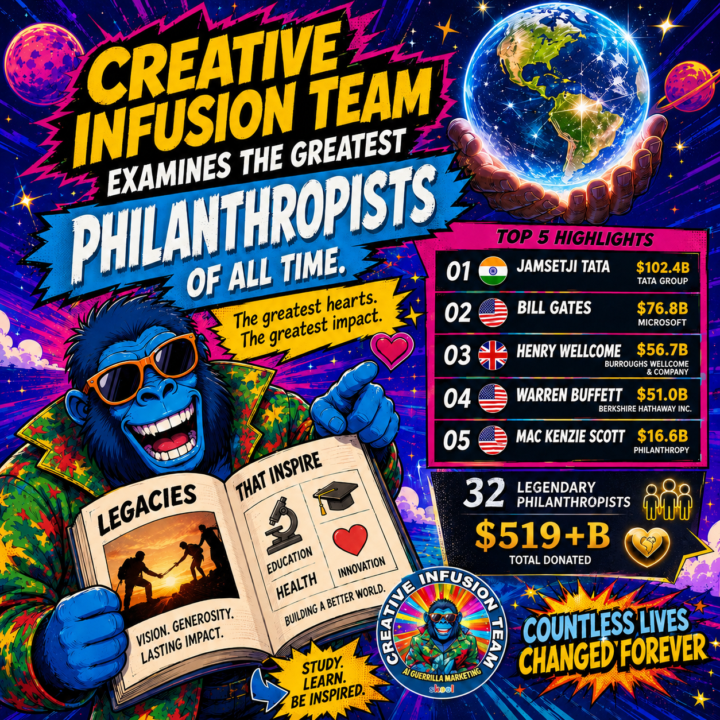 CREATIVE INFUSION TEAM EXAMINES THE GREATEST PHILANTHROPISTS OF ALL TIME