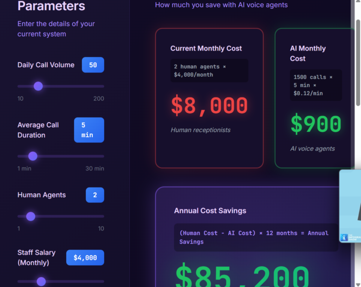ROI Calculator for AI Receptionist