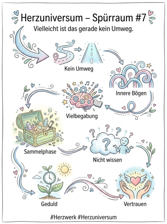 Herzuniversum – Spürraum #7  Vielleicht ist das gerade kein Umweg.