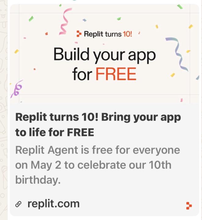 Free build day with Replit tomorrow!