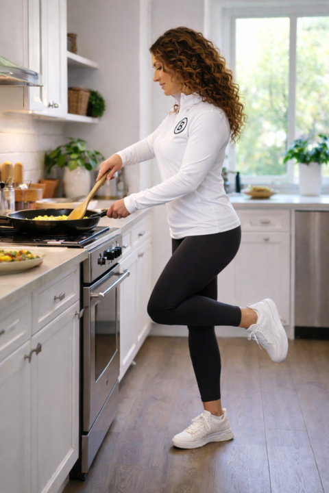 🍳 Cooking on One Leg = Sneaky Balance Training