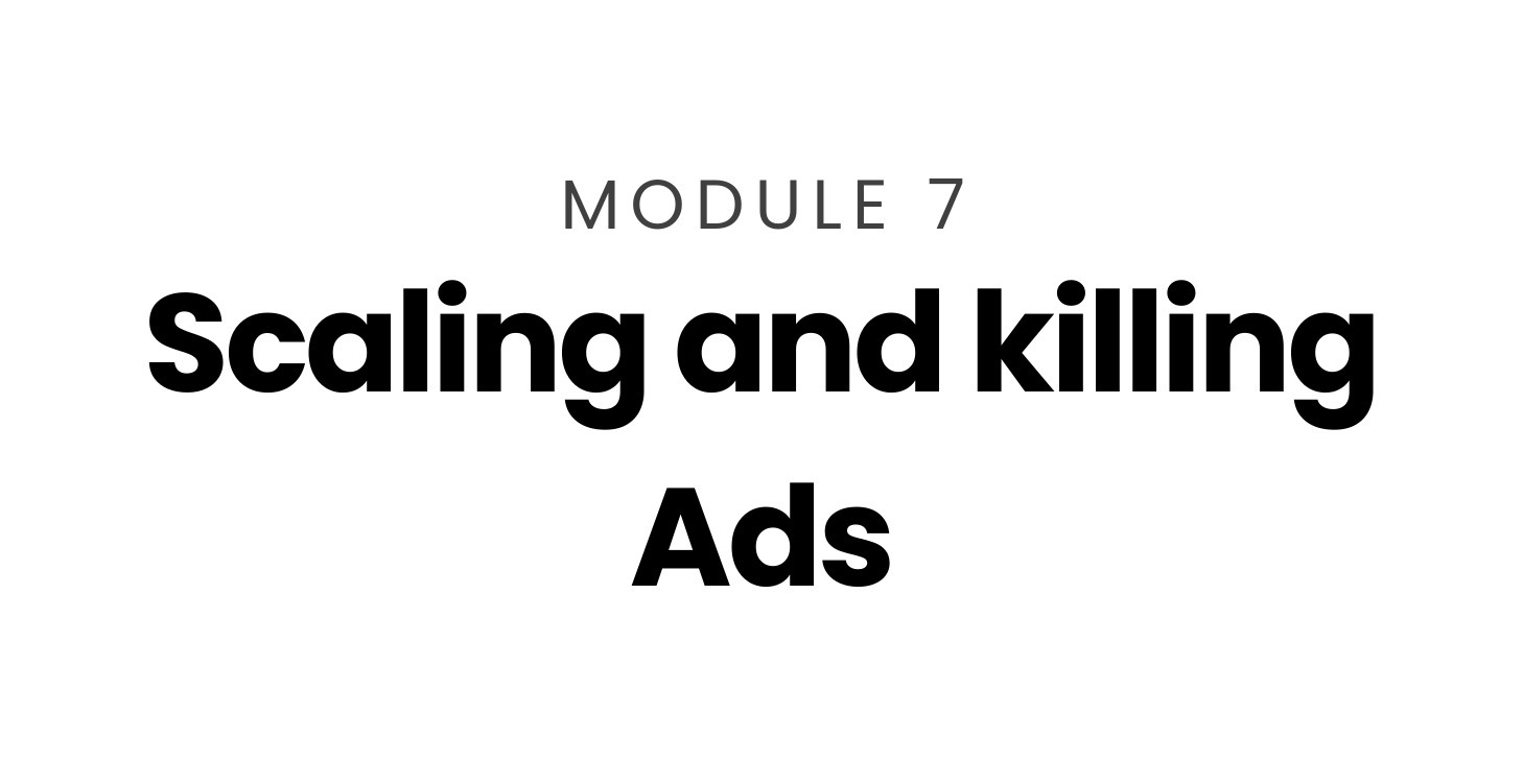 Module 7: Scaling and Killing Ads