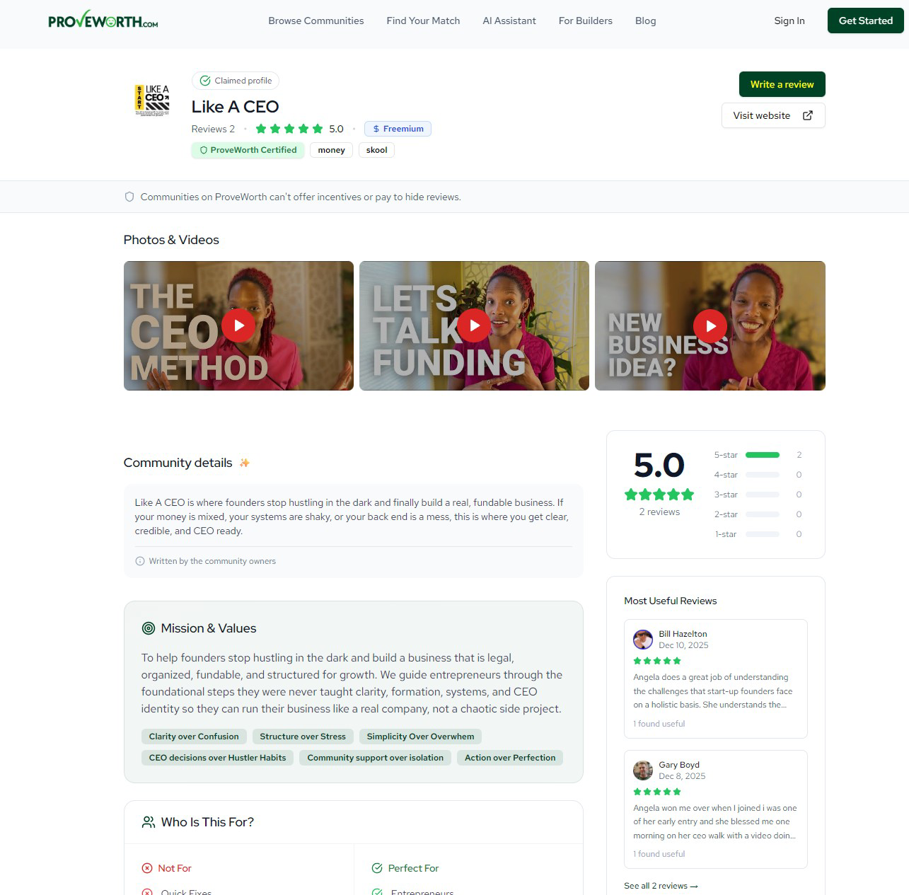 ProveWorth.com Community Proof