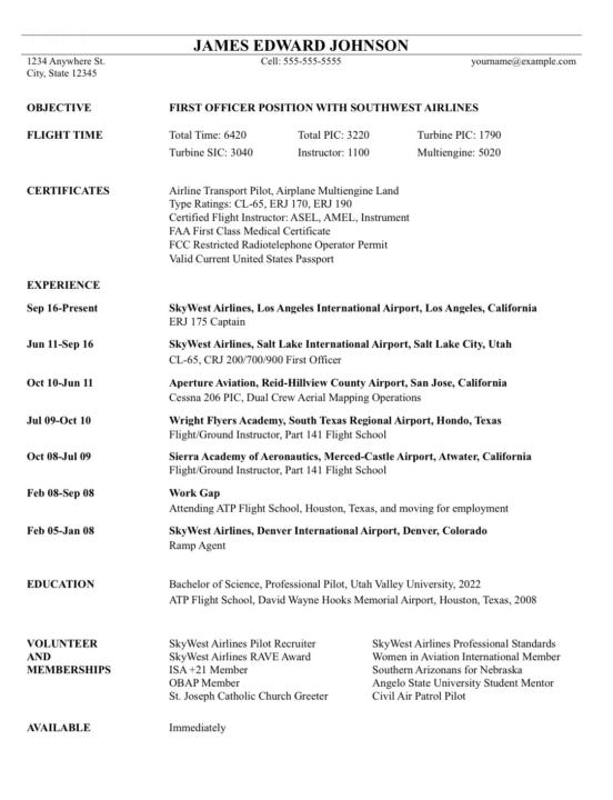 The Resume: Your Entire Aviation Career on One Page