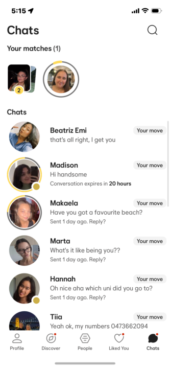 10+ Bumble matches in 7 days