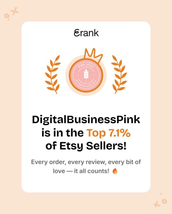 🌺Feliz de compartir mis avances en el ranking de Etsy 