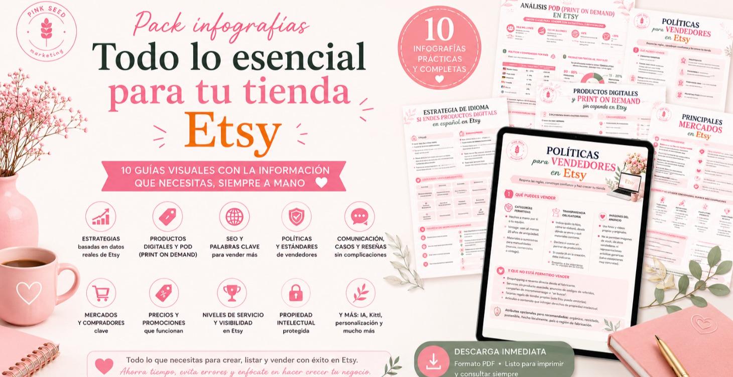 Infografías ETSY "Todo lo esencial para tu tienda"