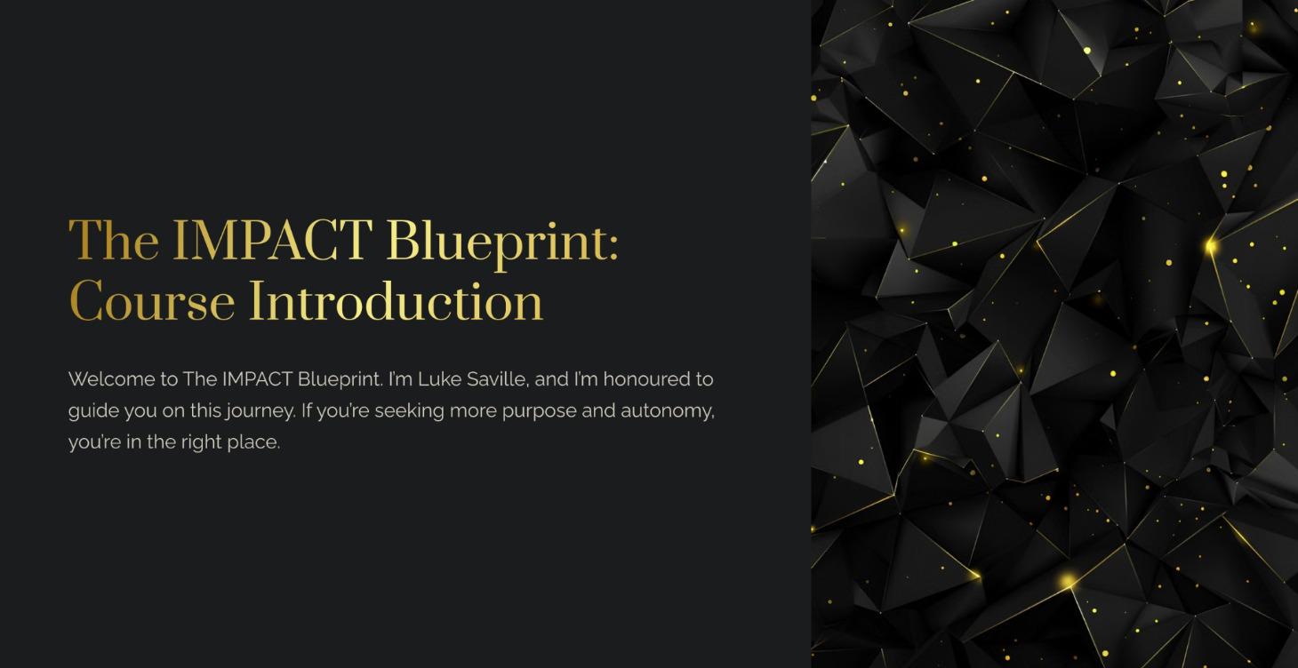 The Impact Blueprint Course Intro