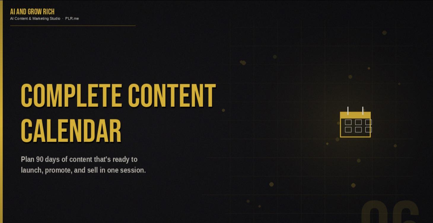 COMPLETE CONTENT CALENDAR