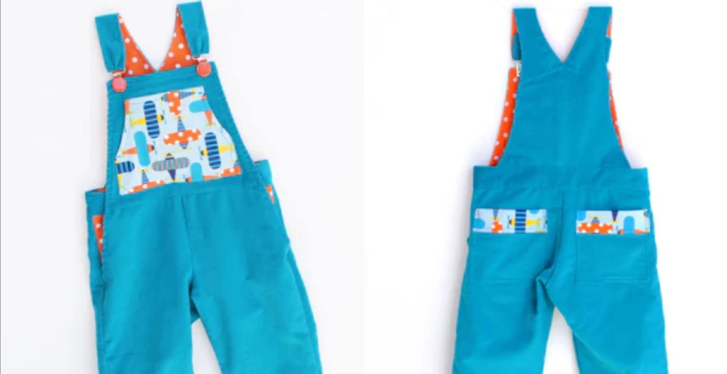 Bright Planes Overalls Pattern