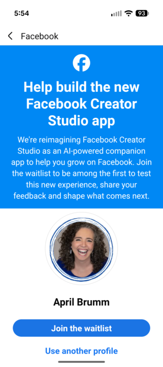 Facebook for Creator studio app... 