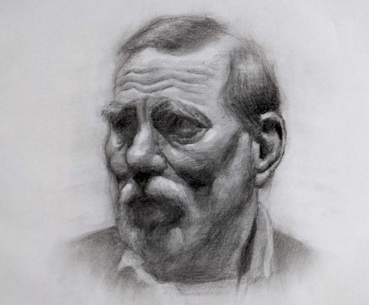 Portrait of a pensive old man