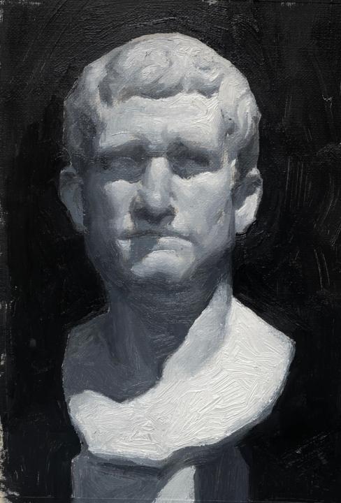 Alla-prima Cast Painting in Oil (Black and White only)