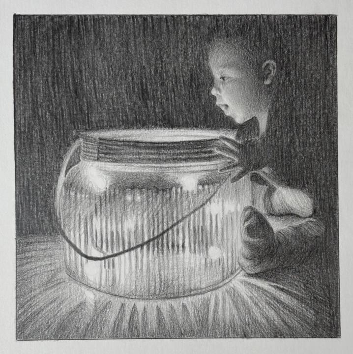 Graphite on smooth paper