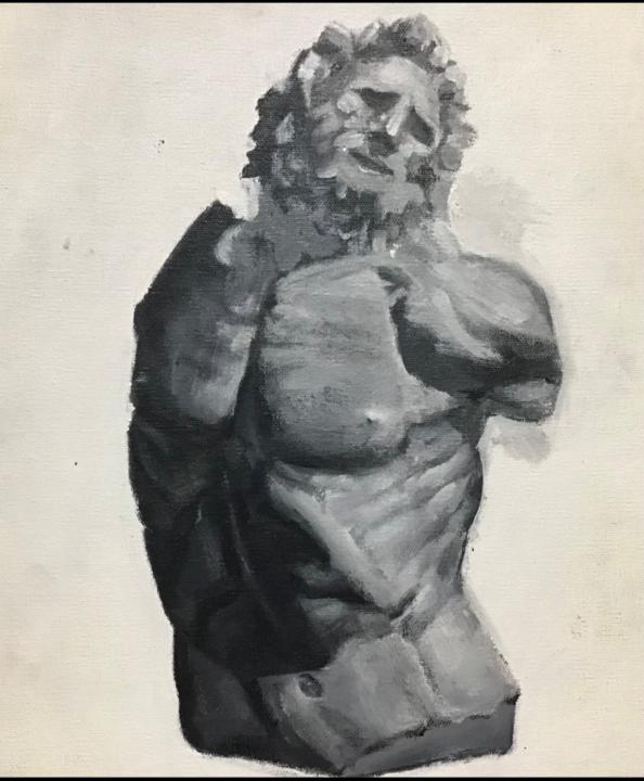 Laocoon head and torso painting