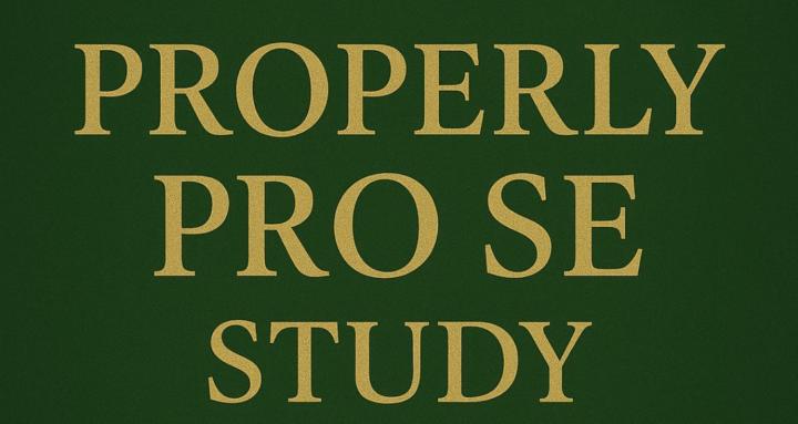 Properly Pro Se Study