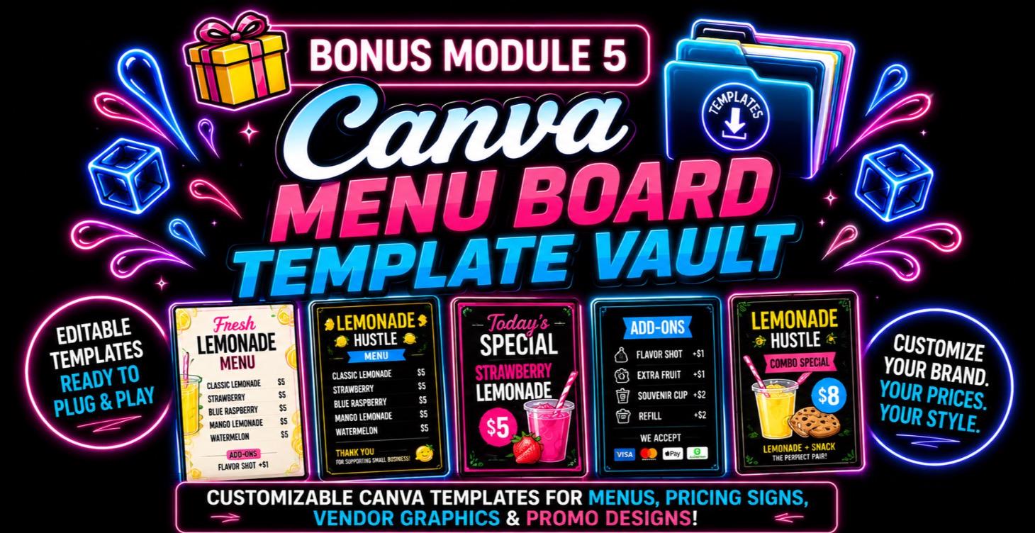 🖥️ BONUS MODULE 5: Canva Menu Template Vault