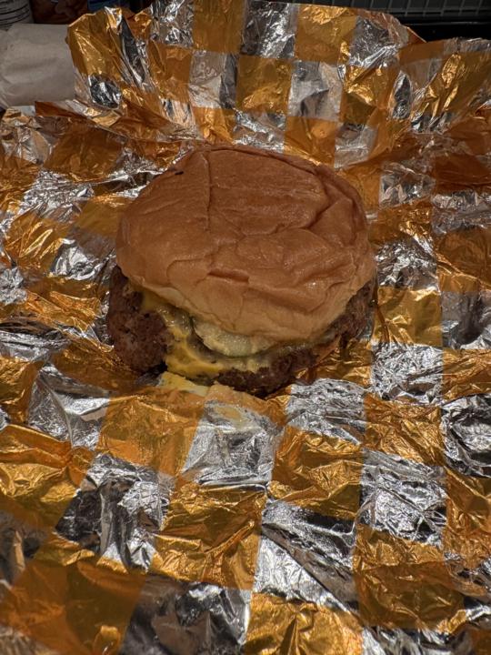 Day 6/7 Food challenge- a smash burger from bare burger and a side salad