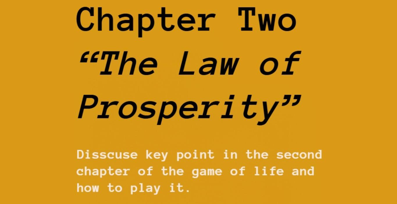 Chapter 2  THE LAW OF PROSPERITY
