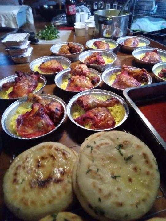 Chicken Tikka with Fragrant Rice, Fresh Garlic Naan and Tomato Salsa