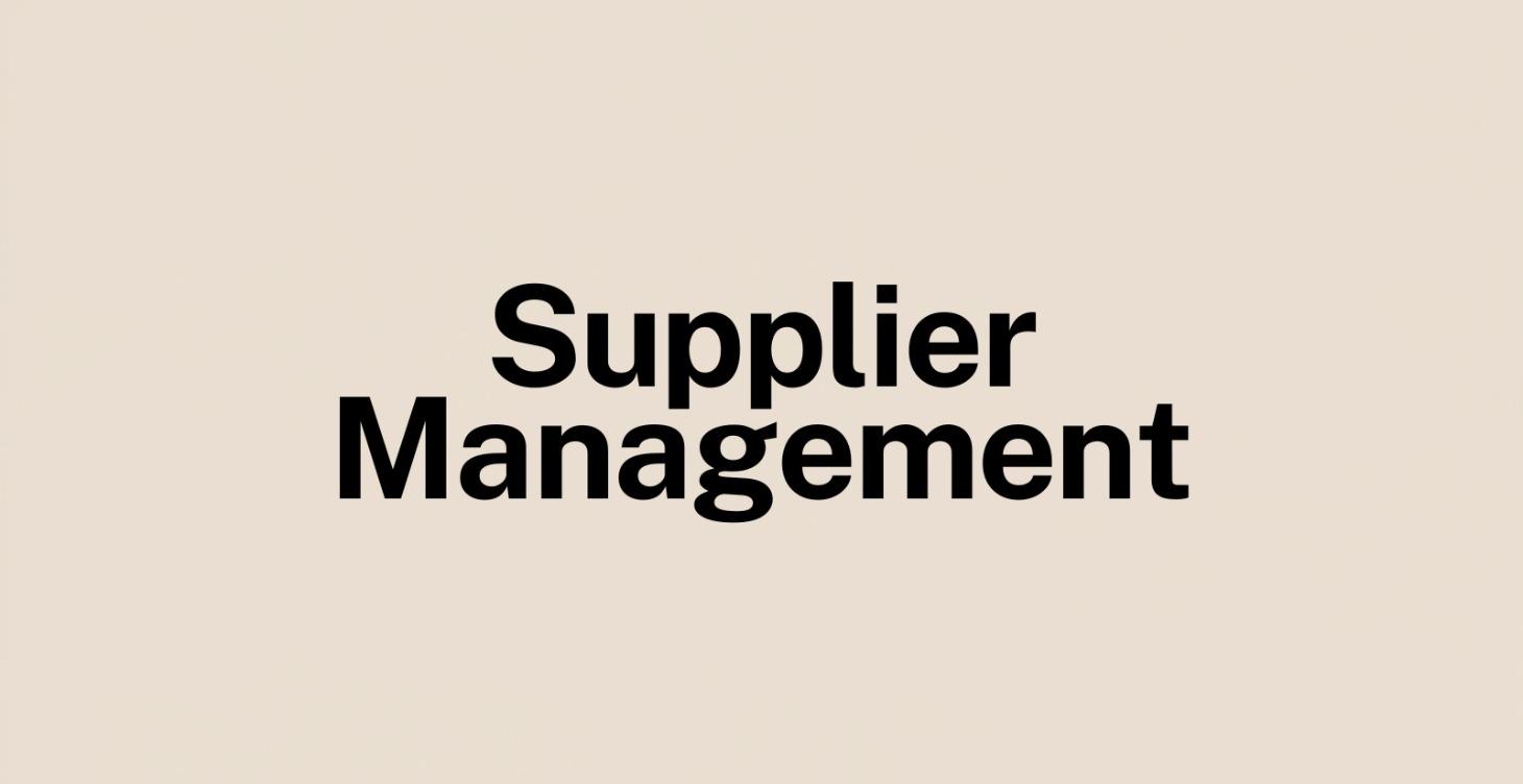 Supplier Management
