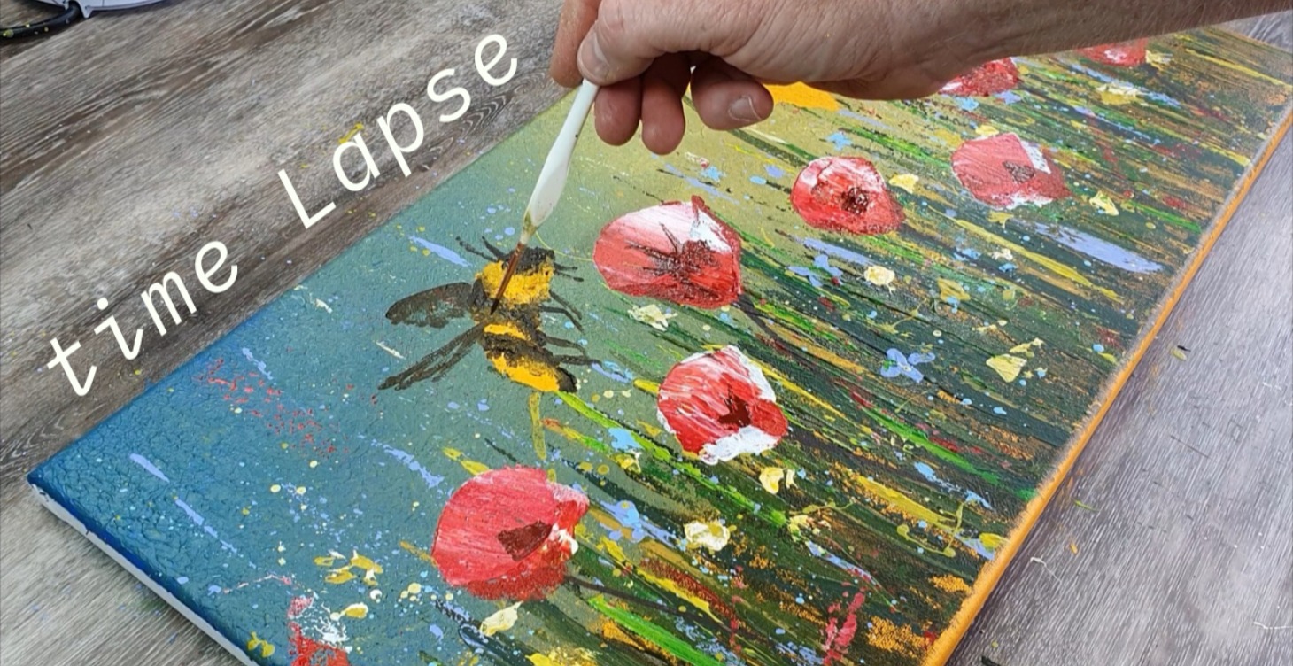 Whimsical Bee Painting — Easy Acrylic Time-Lapse