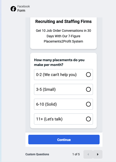 b2b meta ads question