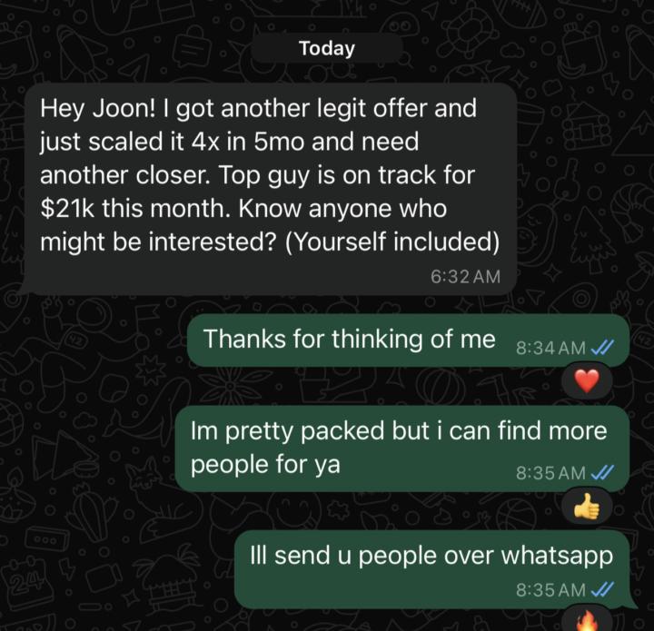 Closer opportunity: Top closer 21k/month