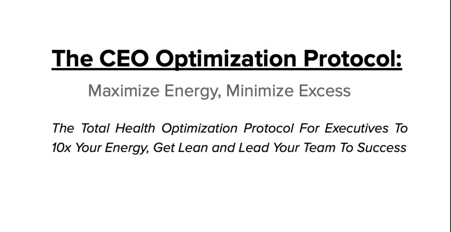 CEO Optimization Protocol (PDF)