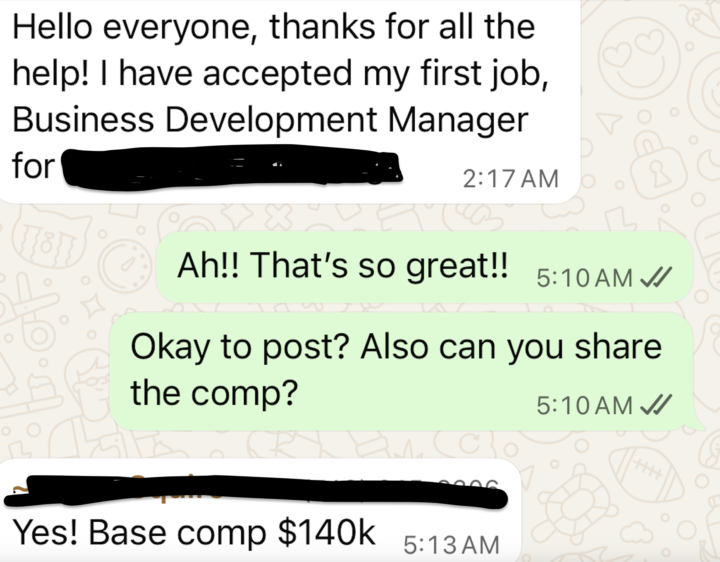 Laura, Program Manager, landed a $140K offer!