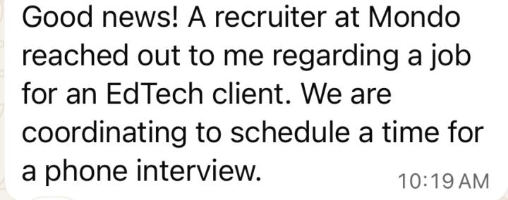 Mike, Program/Project Manager, landed another great interview!