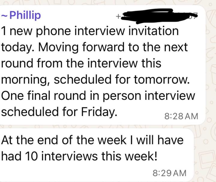 Phillip, Account Executive, landed 10+ interviews this week!