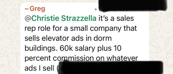 Greg, Account Executive, landed a 60k plus commission job!