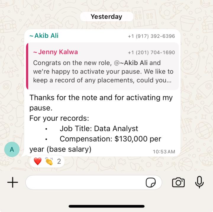 Akib, Data Analyst accepted a 130k base offer🎉